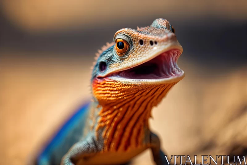 Vibrant Lizard with Dynamic Facial Expressions - Captivating Photography AI Image