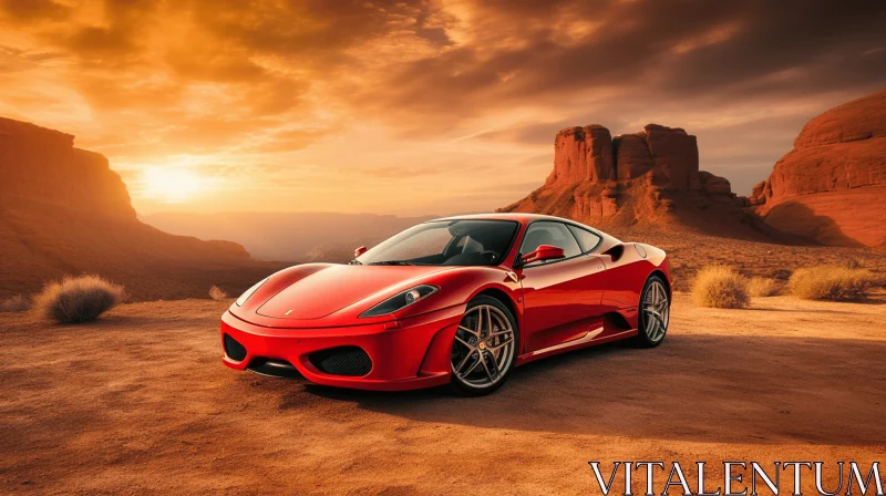 Captivating Sunset View of the Ferrari F430 Superleggera AI Image