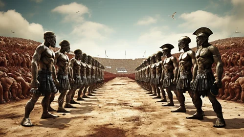Ancient Greek Warriors in Battle Formation