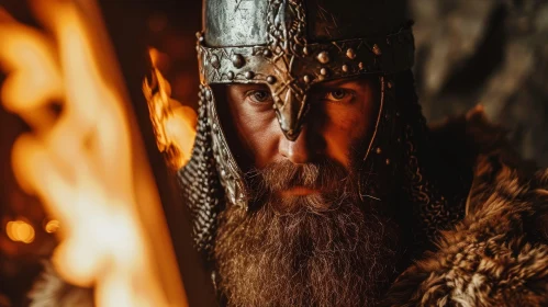 Intense Viking Warrior Portrait