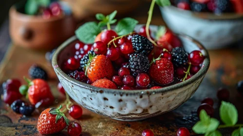 Juicy Berries in Ceramic Bowl - Freshness Captured