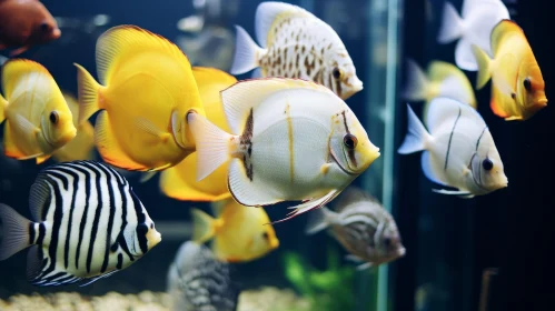 Colorful Tropical Fish in Aquarium