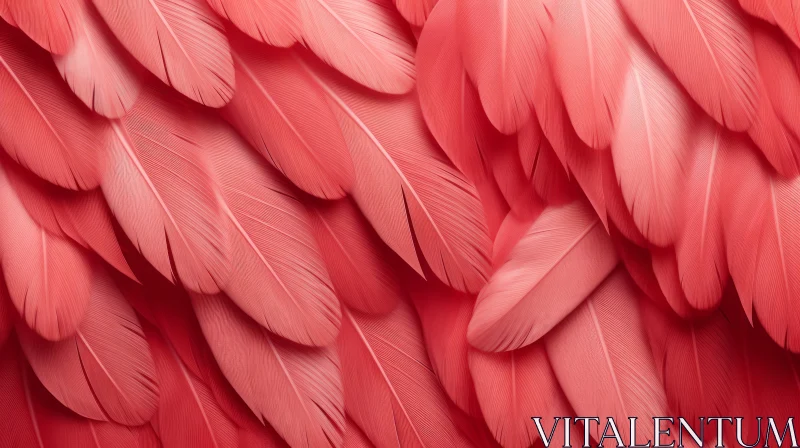 Delicate Pink Flamingo Feathers - Close-up Image AI Image