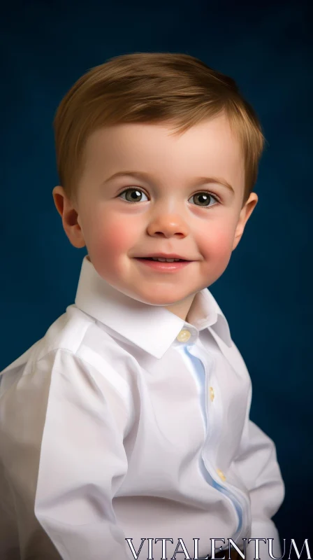 Happy Toddler Boy Portrait AI Image