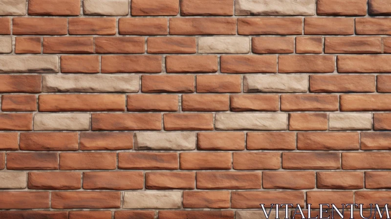 Red and White Brick Wall Pattern for Backgrounds AI Image