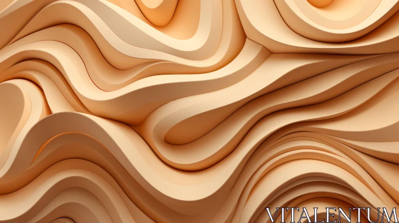 AI ART Wavy Surface 3D Rendering - Abstract Artwork