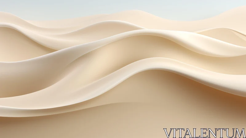 Cream Wavy Surface | Dreamy Background 3D Render AI Image