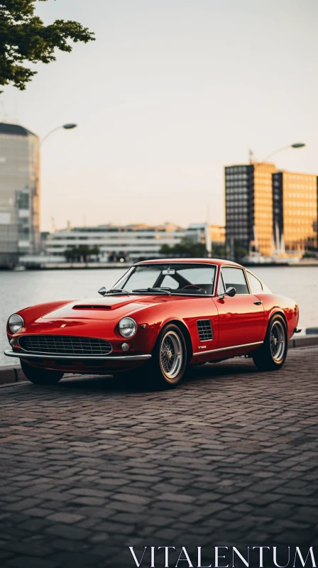 Red Sports Car: A Graceful Icon of the Dutch Golden Age AI Image