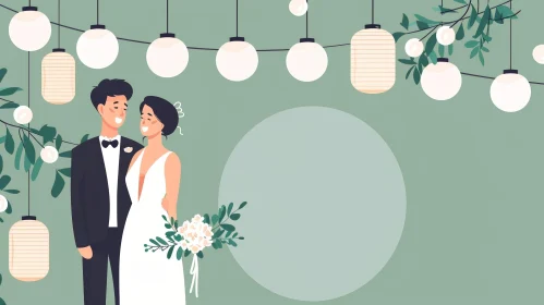 Wedding Couple Vector Illustration