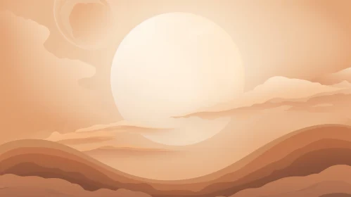Peaceful Desert Sunset Landscape