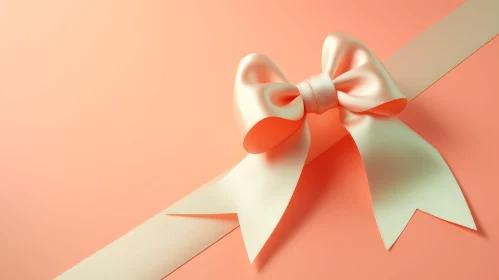 Peach Satin Bow and Ribbon Texture