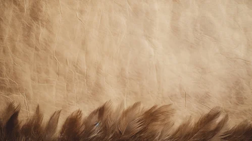 Rustic Brown Leather and Feathers Close-Up
