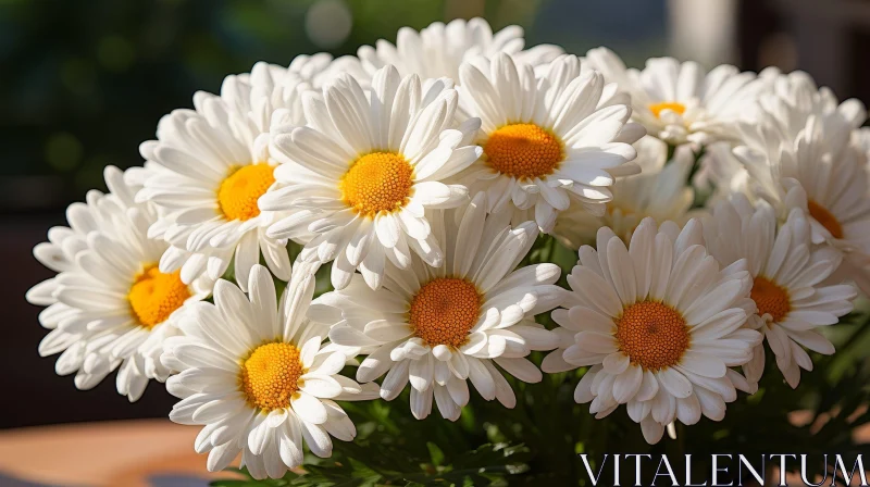 AI ART Beautiful White Daisies Bouquet - Floral Close-Up