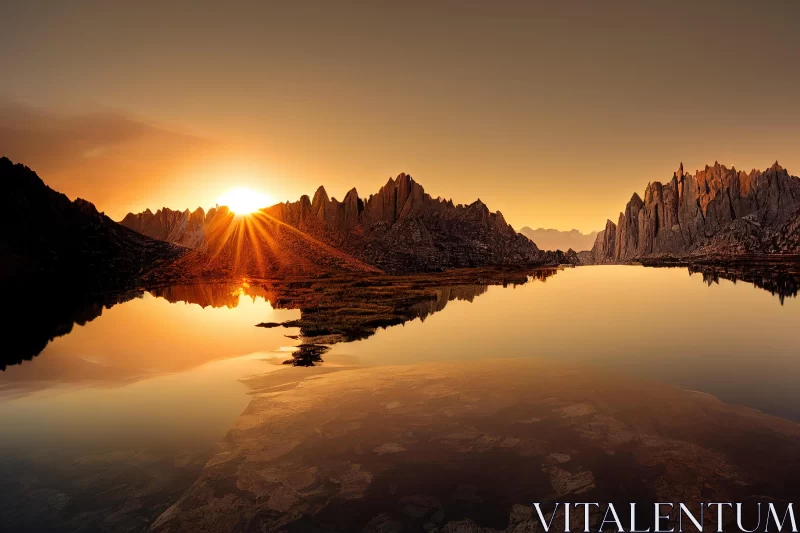Captivating Sunrise at Lake Yvelines Monte Dolomite | Cinematic View AI Image