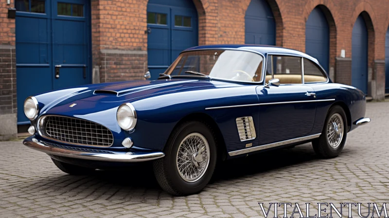 Classic Blue Sports Car: Understated Sophistication and Elegant Lines AI Image