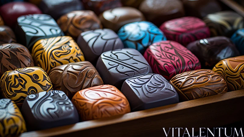 AI ART Delicious Box of Chocolates - Close-up Image