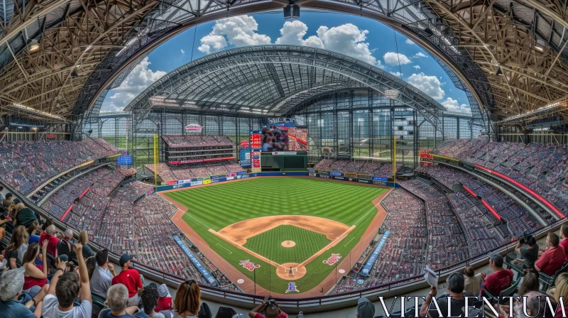 Exciting Baseball Stadium Panorama AI Image