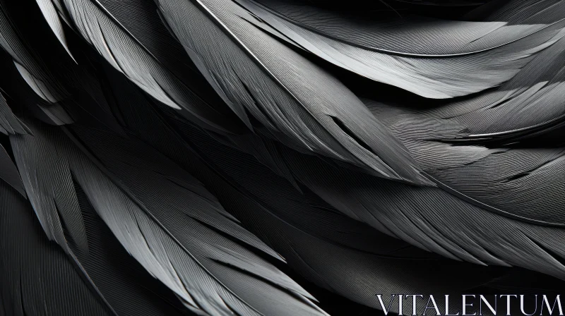 AI ART Intricate Black Feathers Texture | Abstract Natural Background