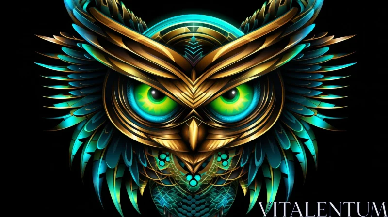 AI ART Majestic Owl Digital Painting