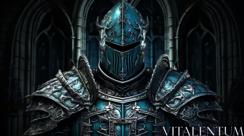 AI ART Knight in Armor 3D Rendering - Medieval Hero