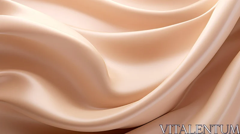 Luxurious Beige Silk Fabric Texture Close-Up AI Image