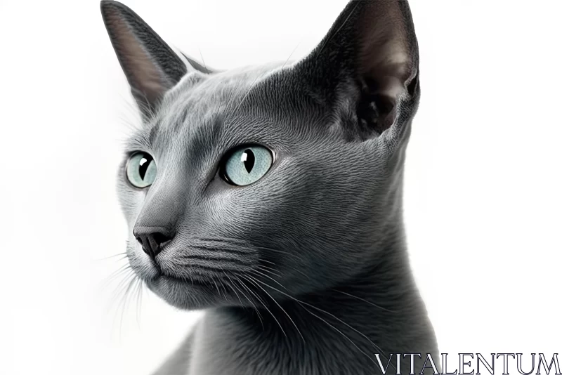 Captivating Gray Cat with Blue Eyes - Stunning Artistic Photography AI Image