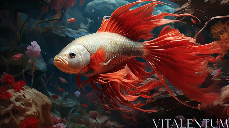Realistic Betta Fish Digital Painting AI Image