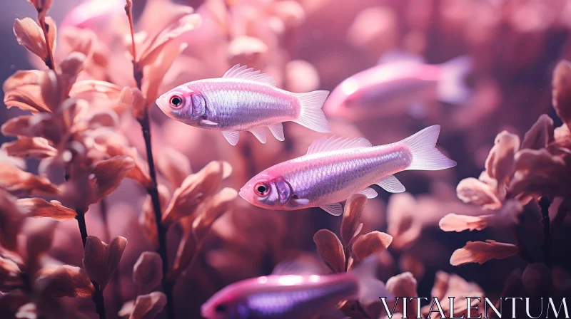 Tranquil Underwater Scene with Graceful Fish AI Image