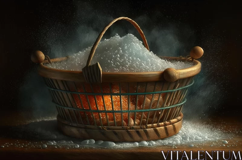 Captivating Realistic Fantasy Artwork of a Salt-Filled Basket AI Image