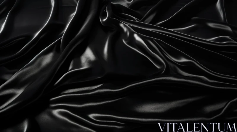 Luxurious Black Silk Fabric Texture AI Image