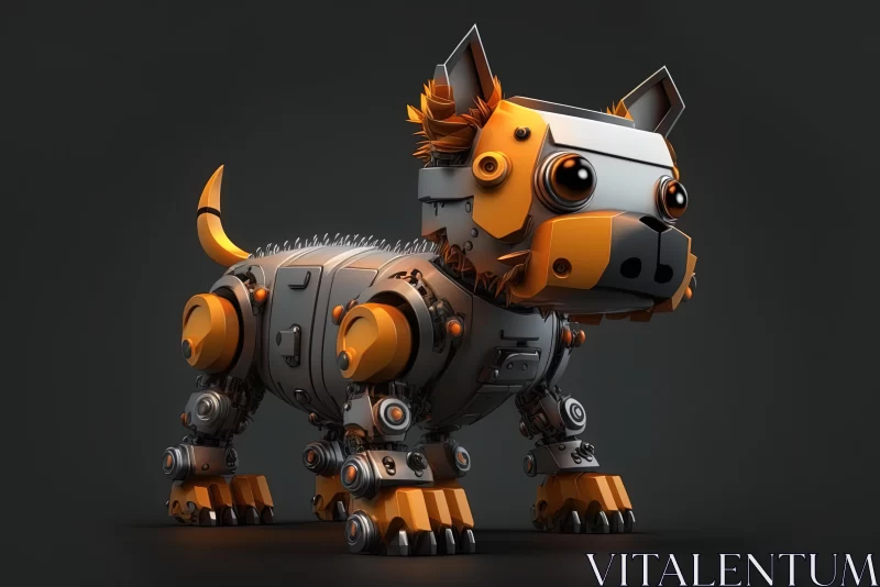Robot Dog Artwork: Blending Realism and Fantasy in a Vibrant Style AI Image