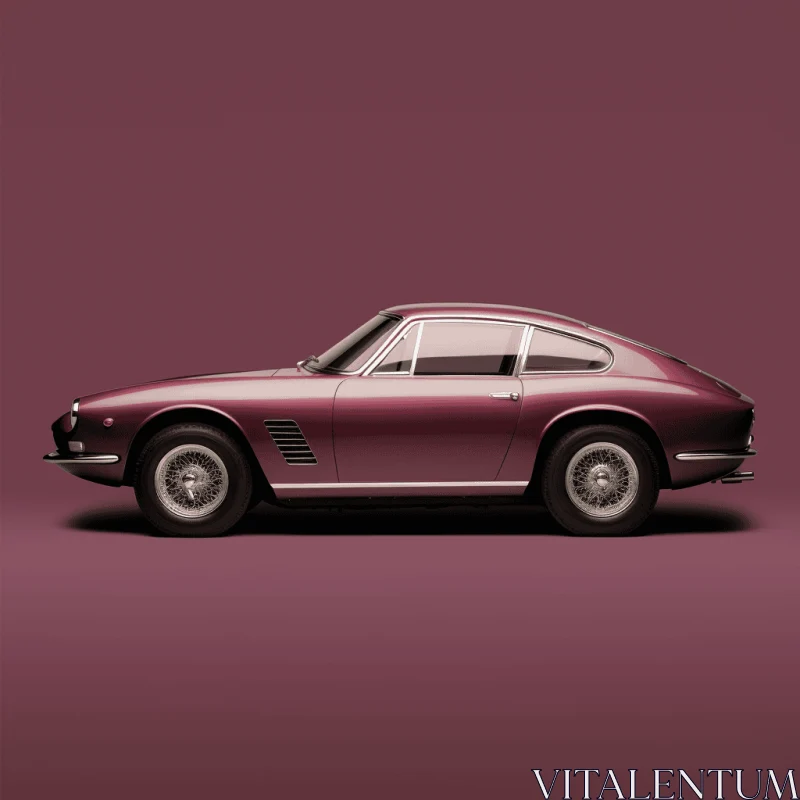 Captivating Gray and Black Sports Car on Maroon Background AI Image