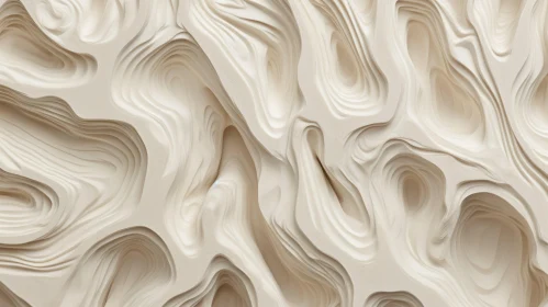 White Marble Surface with Undulating Waves