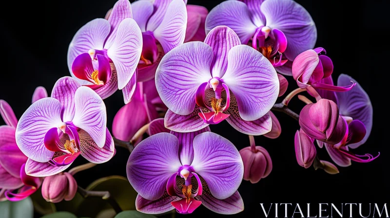 Purple Orchid Flower Photography AI Image