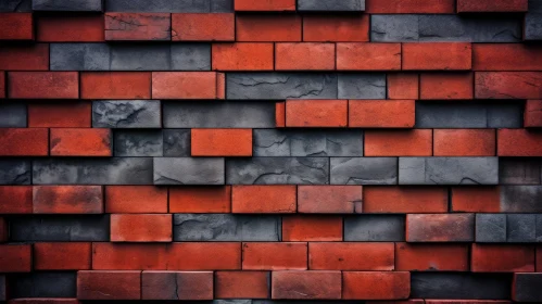 Red and Black Brick Wall Texture