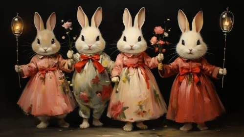Charming Rabbit Portrait Painting