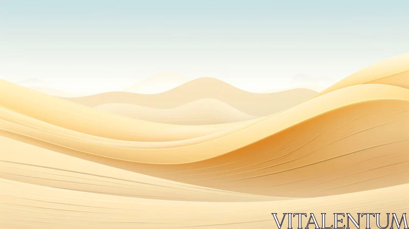 Golden Sand Dunes Under Blue Sky AI Image