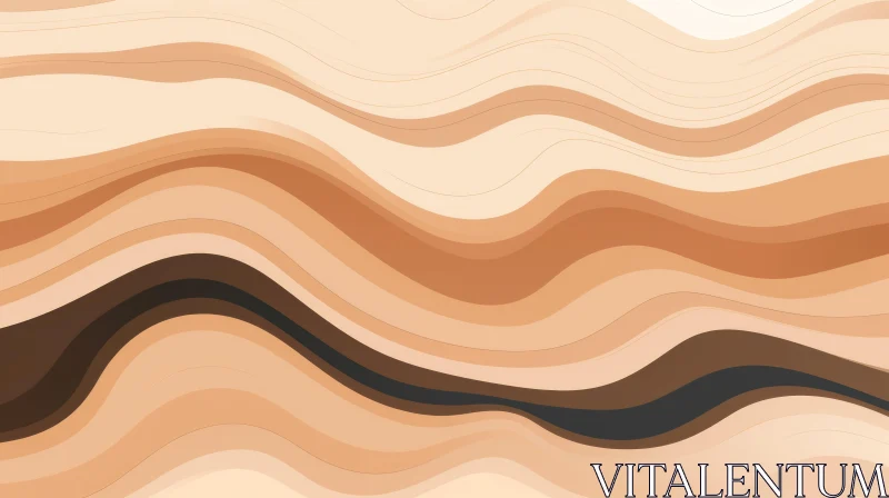 Brown and Beige Wavy Pattern | Abstract Design AI Image