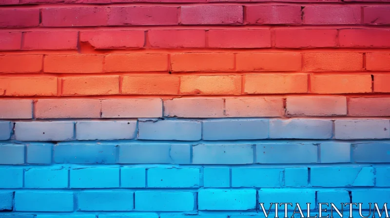 Colorful Brick Wall Texture Photo AI Image