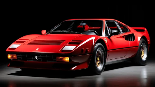 Mesmerizing Nighttime Depiction of a Red Ferrari with Strong Facial Expression
