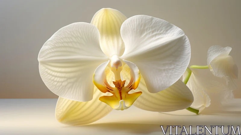 White Orchid Flower - Delicate Floral Beauty AI Image