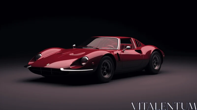 AI ART Captivating Ferrari 250 3D Rendering in Dark Red | UHD Image