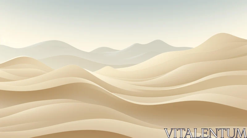 AI ART Golden Sand Dunes Landscape