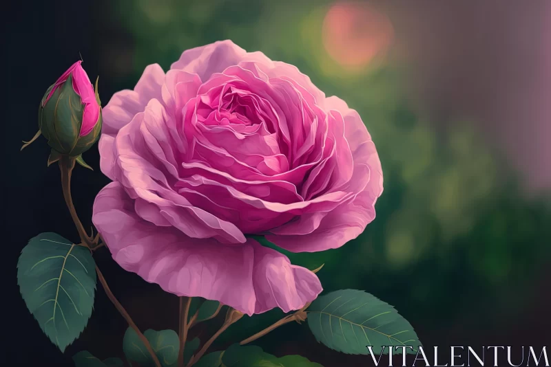 AI ART Pink Rose Painting Wallpaper - Free Best Photography Apps for Mac