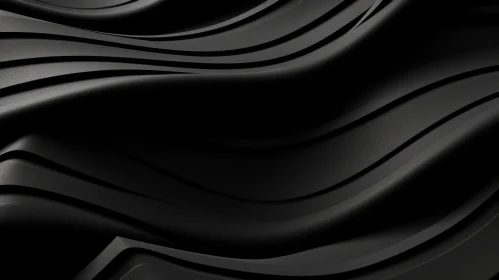 Black Wavy Surface 3D Rendering