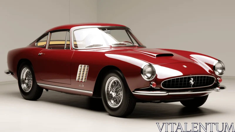 Classic Ferrari Sports Car: Polished Craftsmanship in Maroon and Beige AI Image