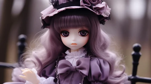 Purple-haired Doll in Forest