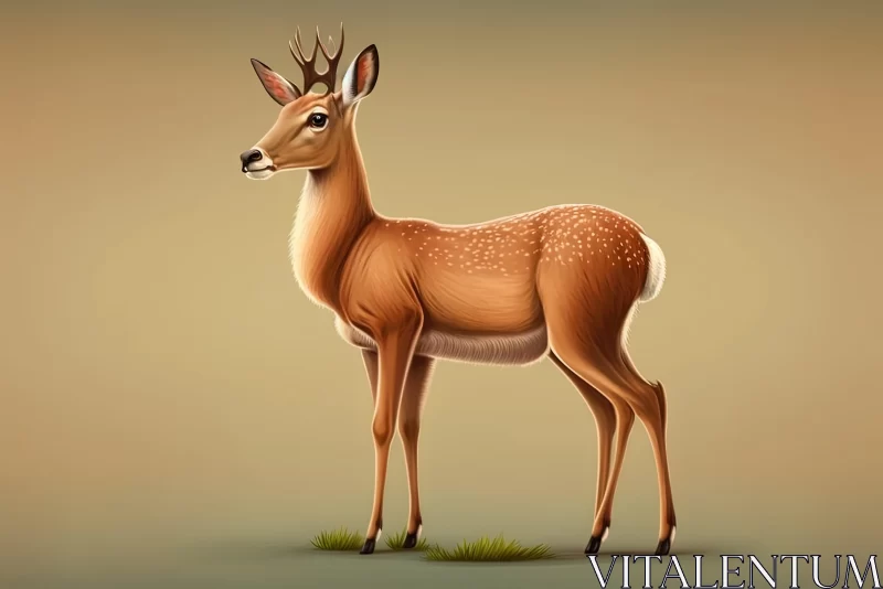 Captivating Deer Illustration in Charming Realism | Detailed Character Design AI Image