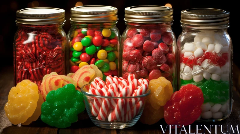 AI ART Glass Jars Filled with Candy and Marshmallows