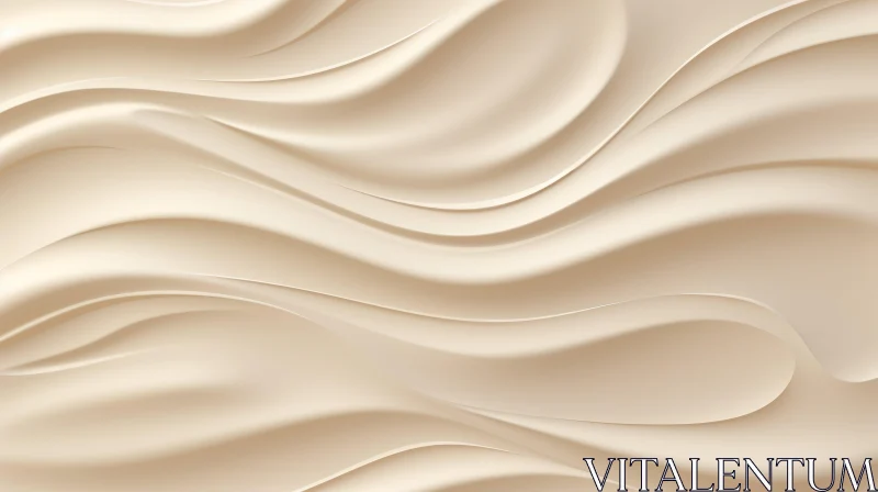 Creamy Beige Waves Texture Pattern AI Image